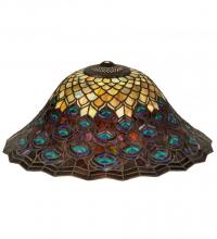 Meyda White 10676 - 20&#34; Wide Tiffany Peacock Feather Shade