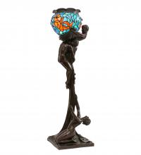 Meyda White 10708 - 35&#34; High Lovers&#39; Trangle W/Tiffany Goldfish Table Lamp