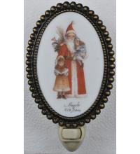 Meyda White 107256 - 3.5&#34;W Christmas Father Christmas & Friends Fused Oval Night Light