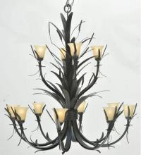 Meyda White 107852 - 52&#34; Wide Flowering Wheat 12 LT Chandelier