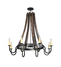 Meyda White 108810 - 43&#34;W Barrel Stave Madera 8 LT Chandelier