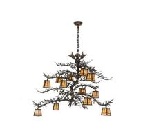 Meyda White 110031 - 52&#34; Wide Pine Branch Valley View 12 Light Chandelier