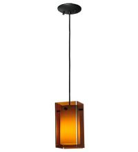 Meyda White 111009 - 5&#34;Sq Metro Amber Quadrato Mini Pendant