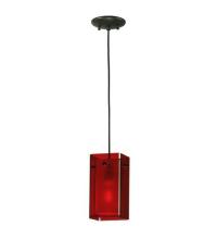 Meyda White 111274 - 5&#34;Sq Metro Red Quadrato Mini Pendant