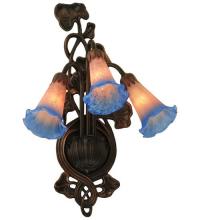 Meyda White 11170 - 10.5&#34;W Pink/Blue Pond Lily 3 LT Wall Sconce