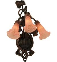 Meyda White 11246 - 10.5"W Pink Pond Lily 3 LT Wall Sconce