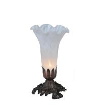 Meyda White 11259 - 8&#34; High White Tiffany Pond Lily Victorian Accent Lamp