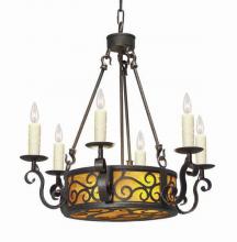 Meyda White 115166 - 24&#34; Wide Delano 6 Light Chandelier