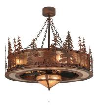 Meyda White 115914 - 44"W Elk at Dusk w/Fan Light Chandel-Air