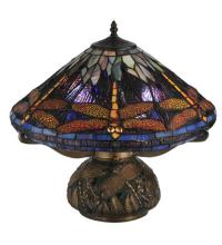 Meyda White 118749 - 16&#34; High Tiffany Hanginghead Dragonfly Cone Table Lamp