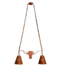 Meyda White 11887 - 32&#34; Long Texas Longhorn 2 Light Island Pendant