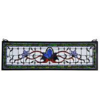 Meyda White 119445 - 33&#34;W X 10&#34;H Fairytale Transom Stained Glass Window