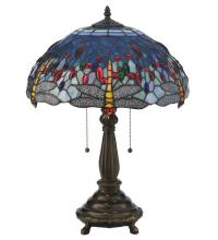 Meyda White 119650 - 22&#34;H Tiffany Hanginghead Dragonfly Table Lamp