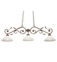 Meyda White 120175 - 48&#34; Long Bordeaux 3 Light Island Pendant