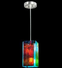 Meyda White 122412 - 7&#34;W Metro Fusion Fire and Ice Mist Quadrato Mini Pendant