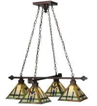 Meyda White 122603 - 36&#34; Square Prairie Wheat 4 Light Chandelier