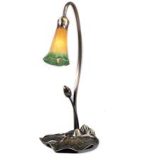 Meyda White 12386 - 16&#34; High Amber/Green Pond Lily Accent Lamp