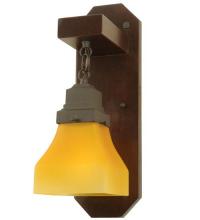 Meyda White 124482 - 5&#34; Wide Bungalow Frosted Amber Wall Sconce