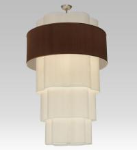 Meyda White 124490 - 36&#34; Wide Cilindro 4 Tier Textrene Pendant