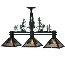 Meyda White 124867 - 45&#34;L Winter Pine Tall Pines 3 LT Island Pendant