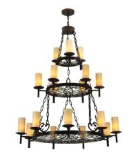 Meyda White 126500 - 48" Wide Newcastle 18 Light Three Tier Chandelier