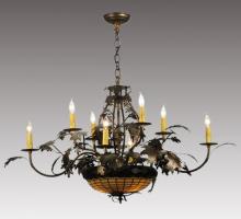 Meyda White 126808 - 42&#34; Wide Greenbriar Oak 8 Arm Chandelier