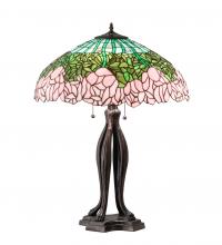 Meyda White 126904 - 30&#34; High Tiffany Cabbage Rose Table Lamp