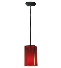 Meyda White 128830 - 5.5&#34;Sq Metro Red Quadrato Acrylic Mini Pendant