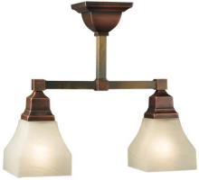 Meyda White 129083 - 15.5&#34; Long Bungalow 2 Light Semi-Flushmount