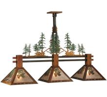 Meyda White 130714 - 45&#34;L Winter Pine Tall Pines 3 LT Island Pendant