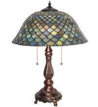 Meyda White 132148 - 22&#34; High Tiffany Fishscale Table Lamp