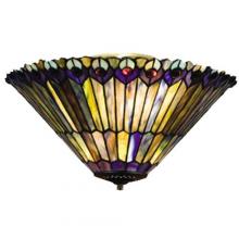 Meyda White 13251 - 17&#34;W Tiffany Jeweled Peacock Fan Light Fixture