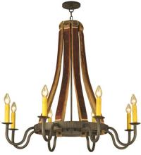 Meyda White 132914 - 44&#34;W Barrel Stave Madera 8 LT Chandelier