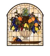 Meyda White 13297 - 25&#34;W X 29&#34;H Fruitbowl Stained Glass Window