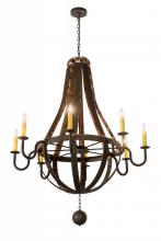 Meyda White 133273 - 48&#34; Wide Barrel Stave Madera 8 LT Chandelier