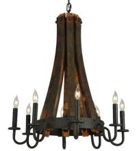 Meyda White 133684 - 24&#34;W Barrel Stave Madera 8 LT Chandelier