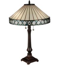 Meyda White 134537 - 25&#34;H Diamondring Table Lamp