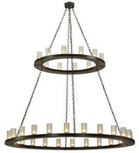 Meyda White 134640 - 72&#34;W Loxley 36 LT Two Tier Chandelier