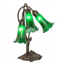 Meyda White 136434 - 16&#34; High Green Tiffany Pond Lily 3 Light Accent Lamp