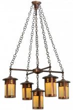 Meyda White 137268 - 36&#34; Wide Fulton Prairie Loft 5 Light Chandelier