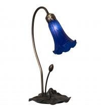 Meyda White 13739 - 16&#34; High Blue Tiffany Pond Lily Accent Lamp