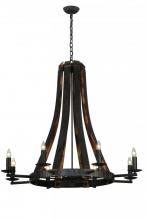 Meyda White 140164 - 42&#34; Wide Barrel Stave Madera 8 Light Chandelier