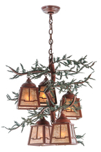 Meyda White 142072 - 28&#34;W Pine Branch Valley View 5 LT Chandelier