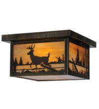 Meyda White 142324 - 12&#34;Sq Hyde Park Deer Creek Flushmount