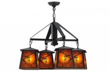 Meyda White 143500 - 28&#34;W Whispering Pines 4 LT Chandelier
