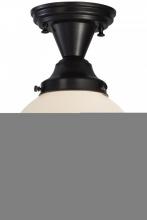 Meyda White 143582 - 8&#34;W Revival Schoolhouse White Globe Semi-Flushmount