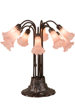 Meyda White 14363 - 24&#34;H Pink Pond Lily 10 LT Table Lamp