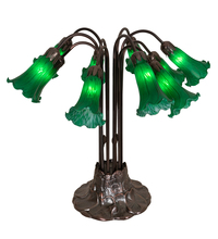 Meyda White 14382 - 22&#34;H Green Pond Lily 10 LT Table Lamp