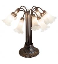 Meyda White 14391 - 22&#34;H White Pond Lily 10 LT Table Lamp