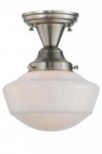 Meyda White 143957 - 9&#34; Wide Revival Schoolhouse W/Traditional Globe Semi-Flushmount